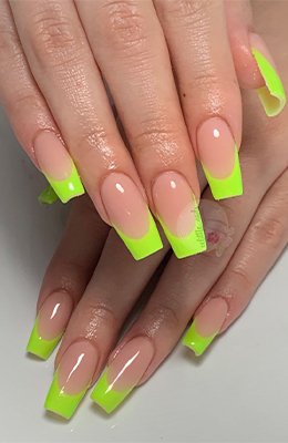 Neon Green French Tips